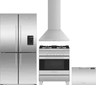 4 Piece Package Includes Refrigerator, Range, Hood And Dishwasher